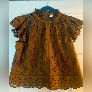 Jennifer & Grace scalloped blouse, size M🤎